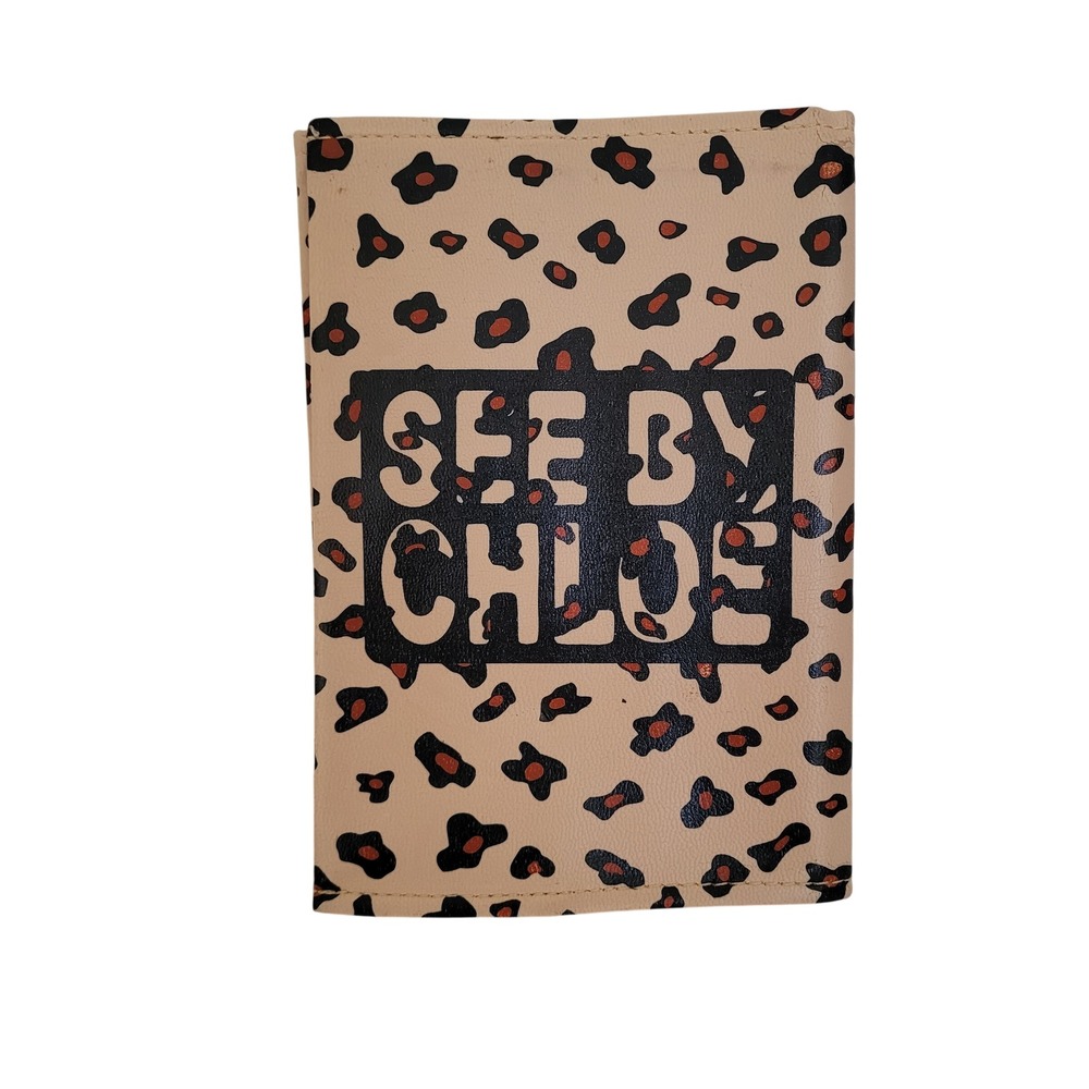 See By Chloe Leopard Print Notebook Planner Cover Tan Black 4.5 x 6.5 inch